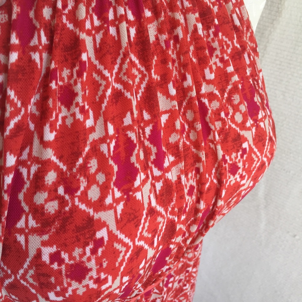 Max Studio Dress Ikat Print Mesh Sleeveless Halter - Picture 6 of 8